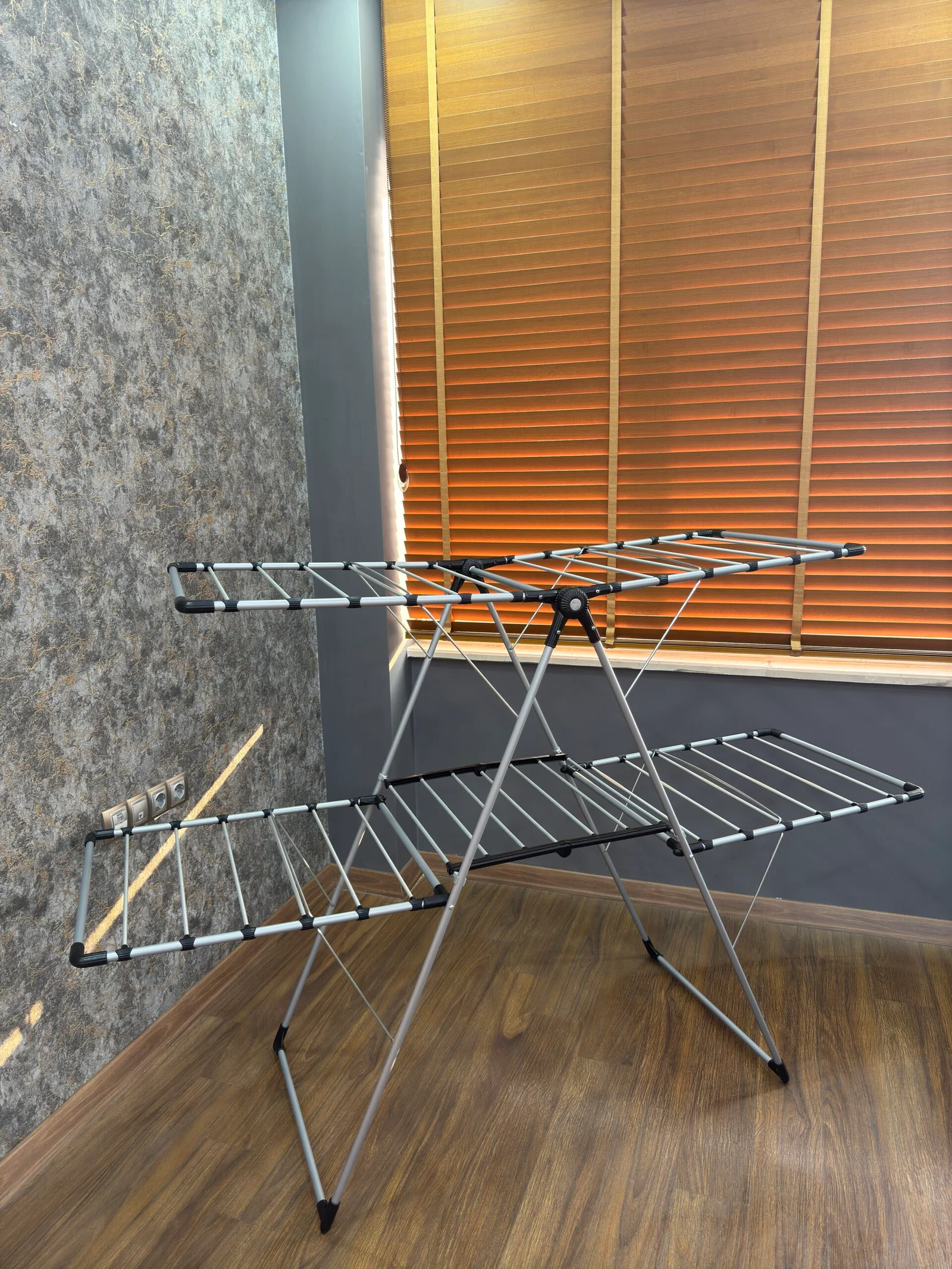 Çamaşır Kurutmalık Askılığı Olita Özel Pp Kaplama Demir Boru Alüminyum Çitalı 2 Iki Katlı Çamaşırlık