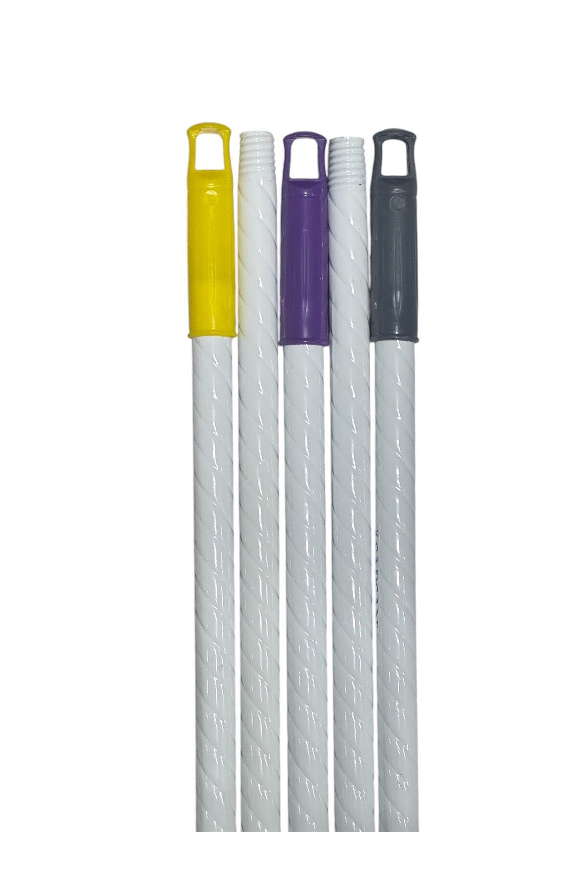 Fırça Sapı 5'li Twister Kalın Metal Kendinden Vidalı Temizlik Mop Sapı Çekçek Süpürge Sapı (5'li Beyaz)